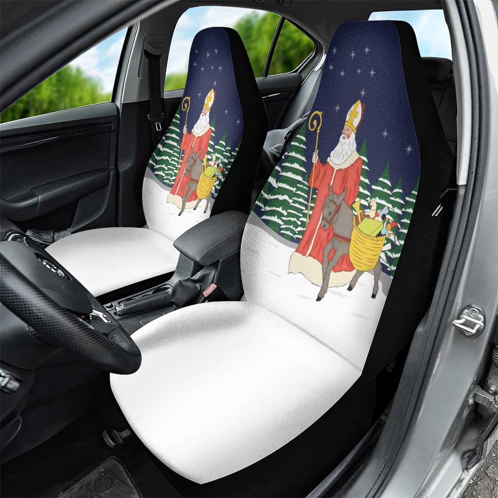 Saint Nicholas Christmas Car Seat Cover Xmas Holiday Patterns - Wonder Print Shop