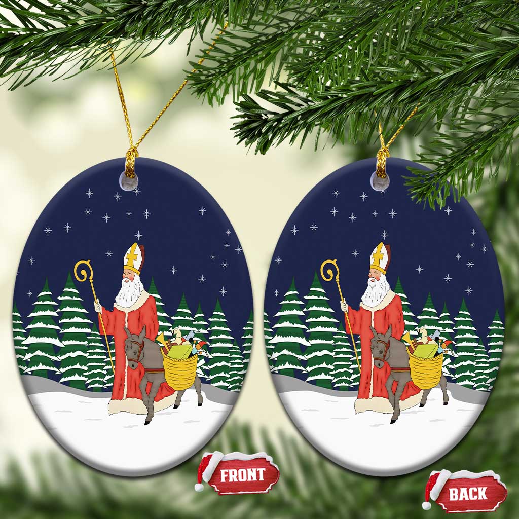 Saint Nicholas Christmas Ceramic Ornament Xmas Holiday Patterns - Wonder Print Shop