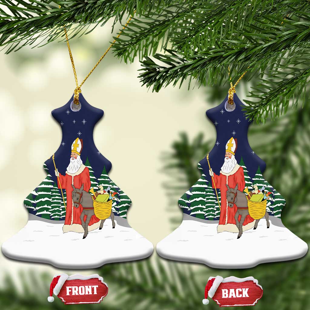 Saint Nicholas Christmas Ceramic Ornament Xmas Holiday Patterns - Wonder Print Shop