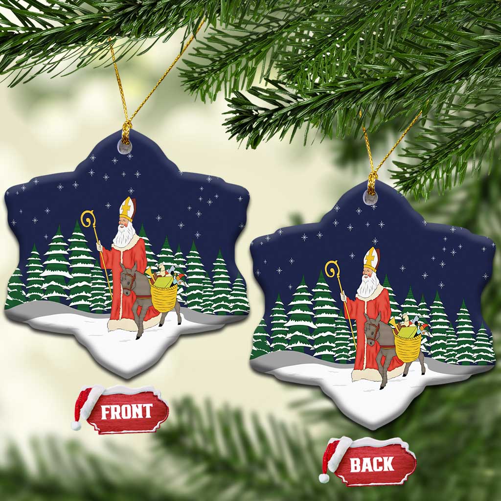 Saint Nicholas Christmas Ceramic Ornament Xmas Holiday Patterns - Wonder Print Shop