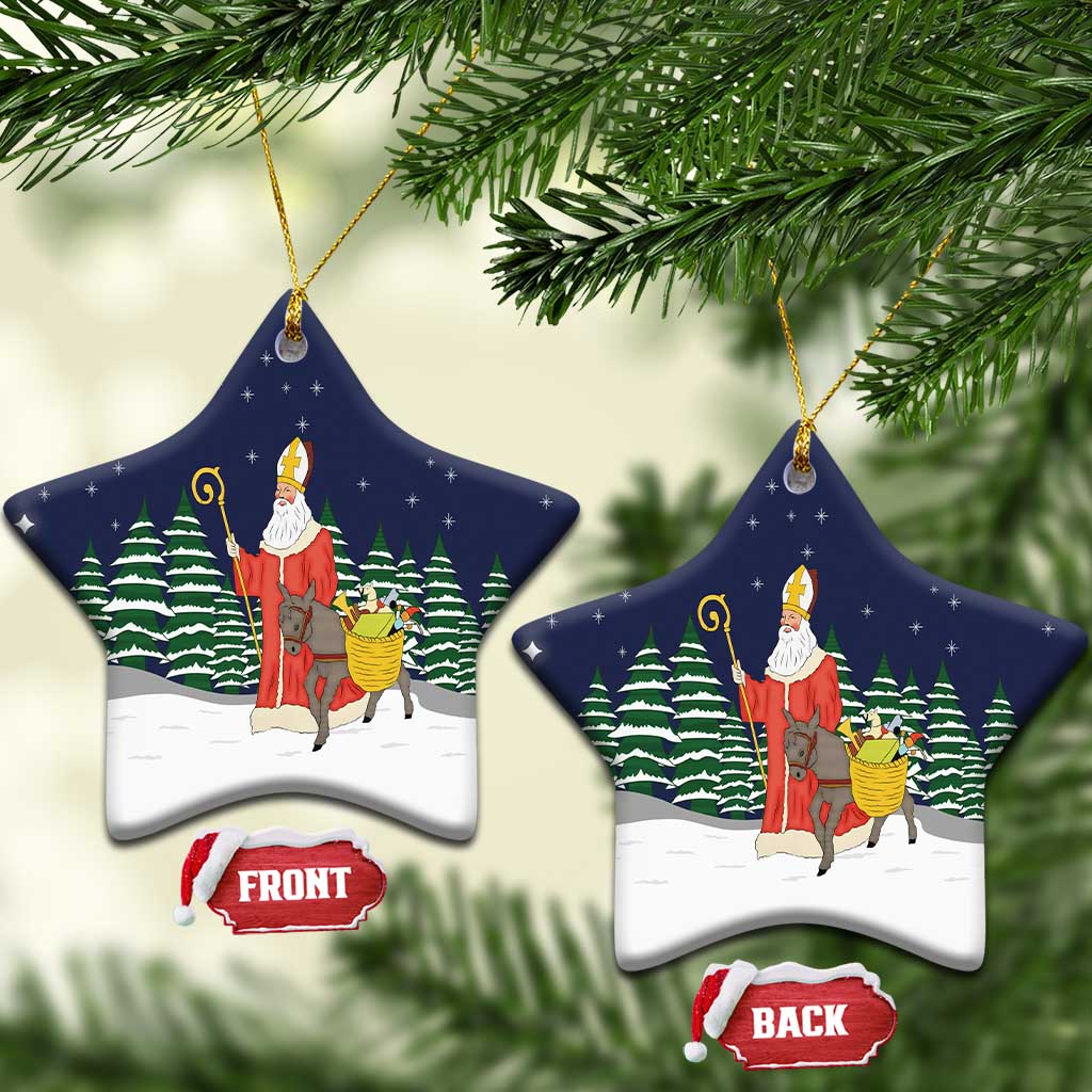 Saint Nicholas Christmas Ceramic Ornament Xmas Holiday Patterns - Wonder Print Shop