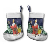 Saint Nicholas Christmas Stocking Xmas Holiday Patterns - Wonder Print Shop