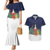 Saint Nicholas Christmas Couples Matching Mermaid Dress and Hawaiian Shirt Xmas Holiday Patterns - Wonder Print Shop