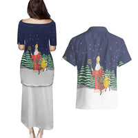 Saint Nicholas Christmas Couples Matching Puletasi and Hawaiian Shirt Xmas Holiday Patterns - Wonder Print Shop