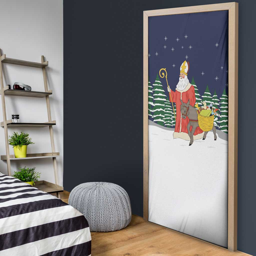 Saint Nicholas Christmas Door Cover Xmas Holiday Patterns - Wonder Print Shop