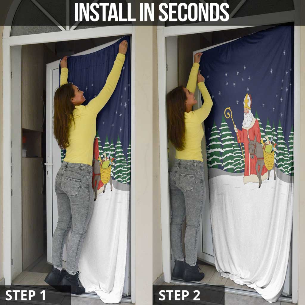 Saint Nicholas Christmas Door Cover Xmas Holiday Patterns - Wonder Print Shop