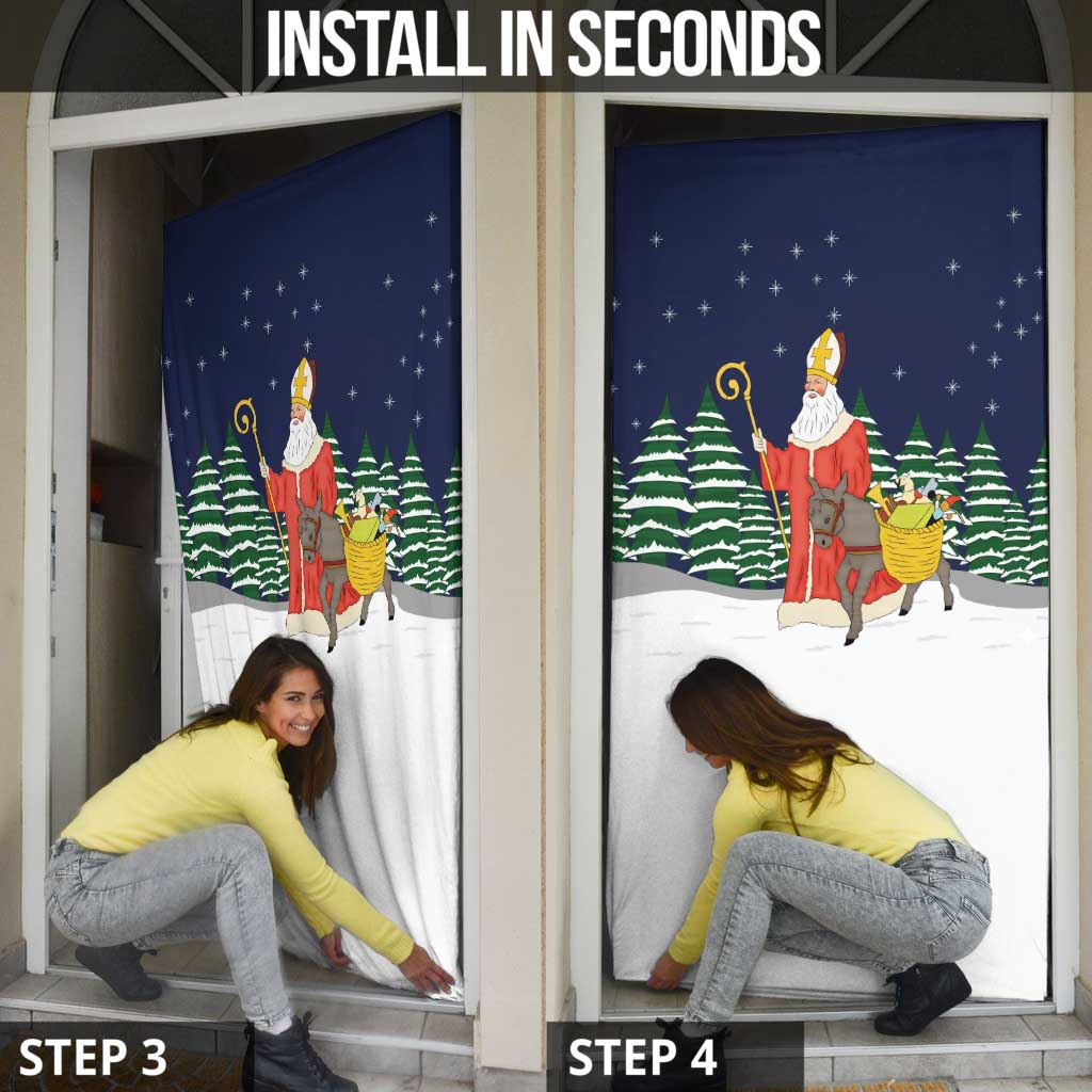 Saint Nicholas Christmas Door Cover Xmas Holiday Patterns - Wonder Print Shop