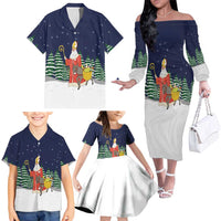 Saint Nicholas Christmas Family Matching Off The Shoulder Long Sleeve Dress and Hawaiian Shirt Xmas Holiday Patterns - Wonder Print Shop