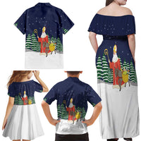 Saint Nicholas Christmas Family Matching Off Shoulder Maxi Dress and Hawaiian Shirt Xmas Holiday Patterns - Wonder Print Shop