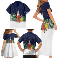 Saint Nicholas Christmas Family Matching Short Sleeve Bodycon Dress and Hawaiian Shirt Xmas Holiday Patterns - Wonder Print Shop