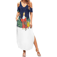 Saint Nicholas Christmas Family Matching Summer Maxi Dress and Hawaiian Shirt Xmas Holiday Patterns - Wonder Print Shop