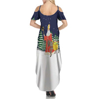 Saint Nicholas Christmas Family Matching Summer Maxi Dress and Hawaiian Shirt Xmas Holiday Patterns - Wonder Print Shop