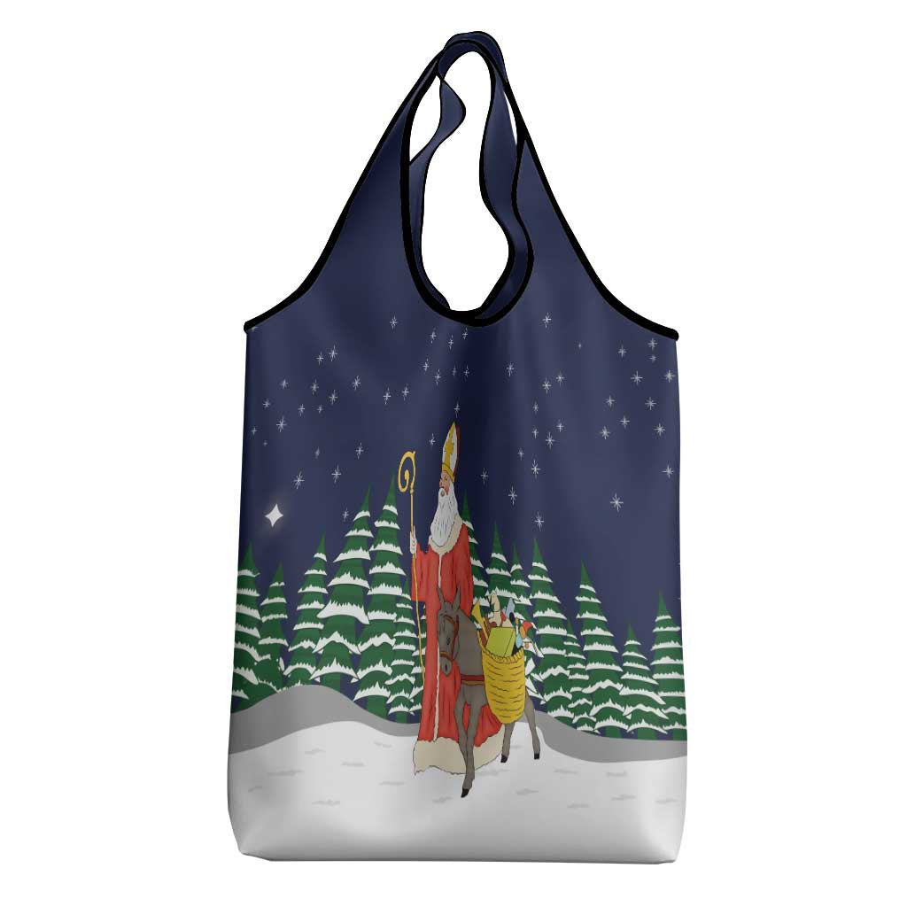 Saint Nicholas Christmas Grocery Bag Xmas Holiday Patterns - Wonder Print Shop