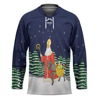 Saint Nicholas Christmas Hockey Jersey Xmas Holiday Patterns - Wonder Print Shop