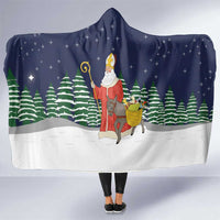 Saint Nicholas Christmas Hooded Blanket Xmas Holiday Patterns - Wonder Print Shop