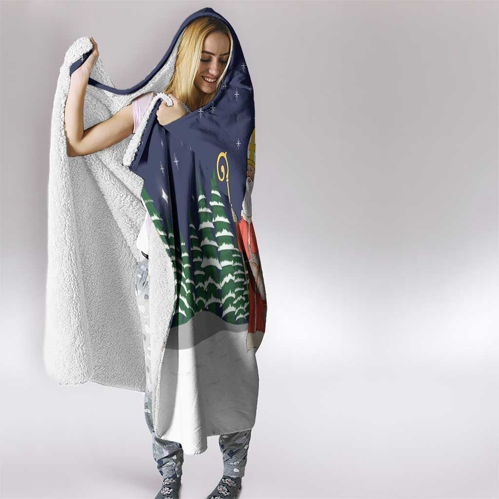 Saint Nicholas Christmas Hooded Blanket Xmas Holiday Patterns - Wonder Print Shop