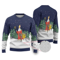 Saint Nicholas Christmas Ugly Christmas Sweater Xmas Holiday Patterns - Wonder Print Shop