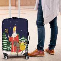 Saint Nicholas Christmas Luggage Cover Xmas Holiday Patterns - Wonder Print Shop