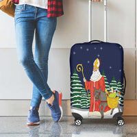 Saint Nicholas Christmas Luggage Cover Xmas Holiday Patterns - Wonder Print Shop