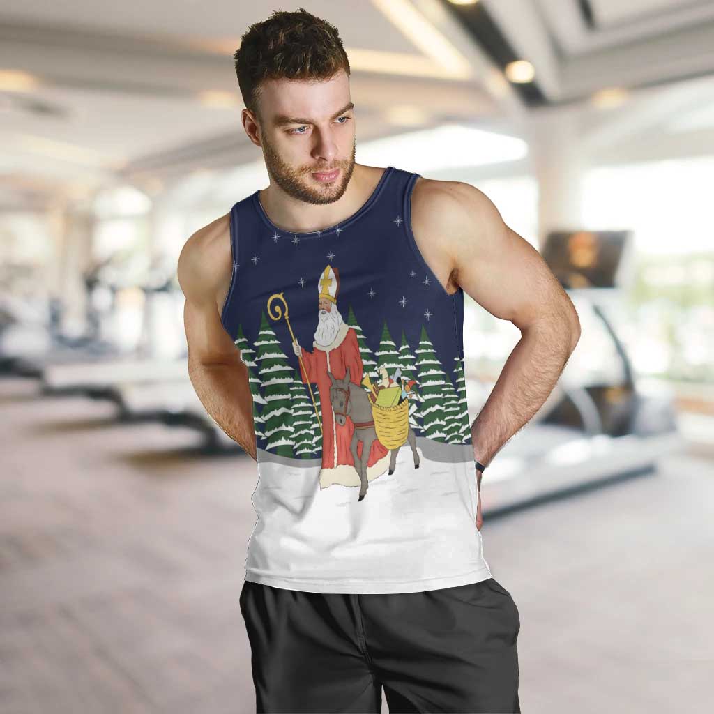 Saint Nicholas Christmas Men Tank Top Xmas Holiday Patterns - Wonder Print Shop