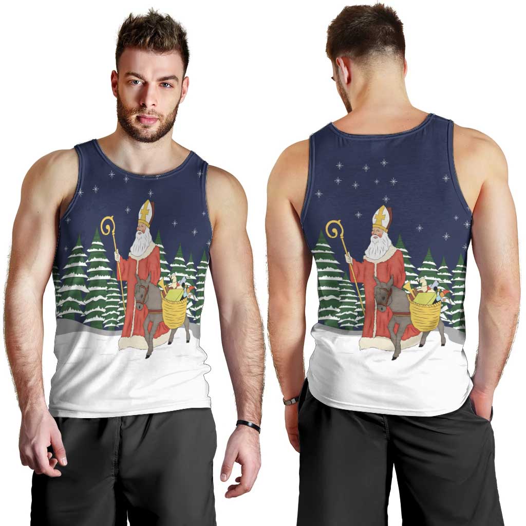 Saint Nicholas Christmas Men Tank Top Xmas Holiday Patterns - Wonder Print Shop