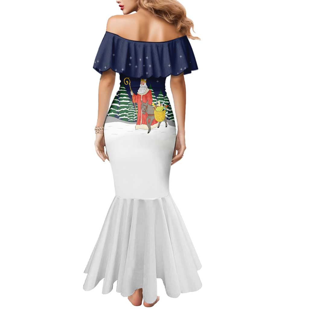 Saint Nicholas Christmas Mermaid Dress Xmas Holiday Patterns - Wonder Print Shop