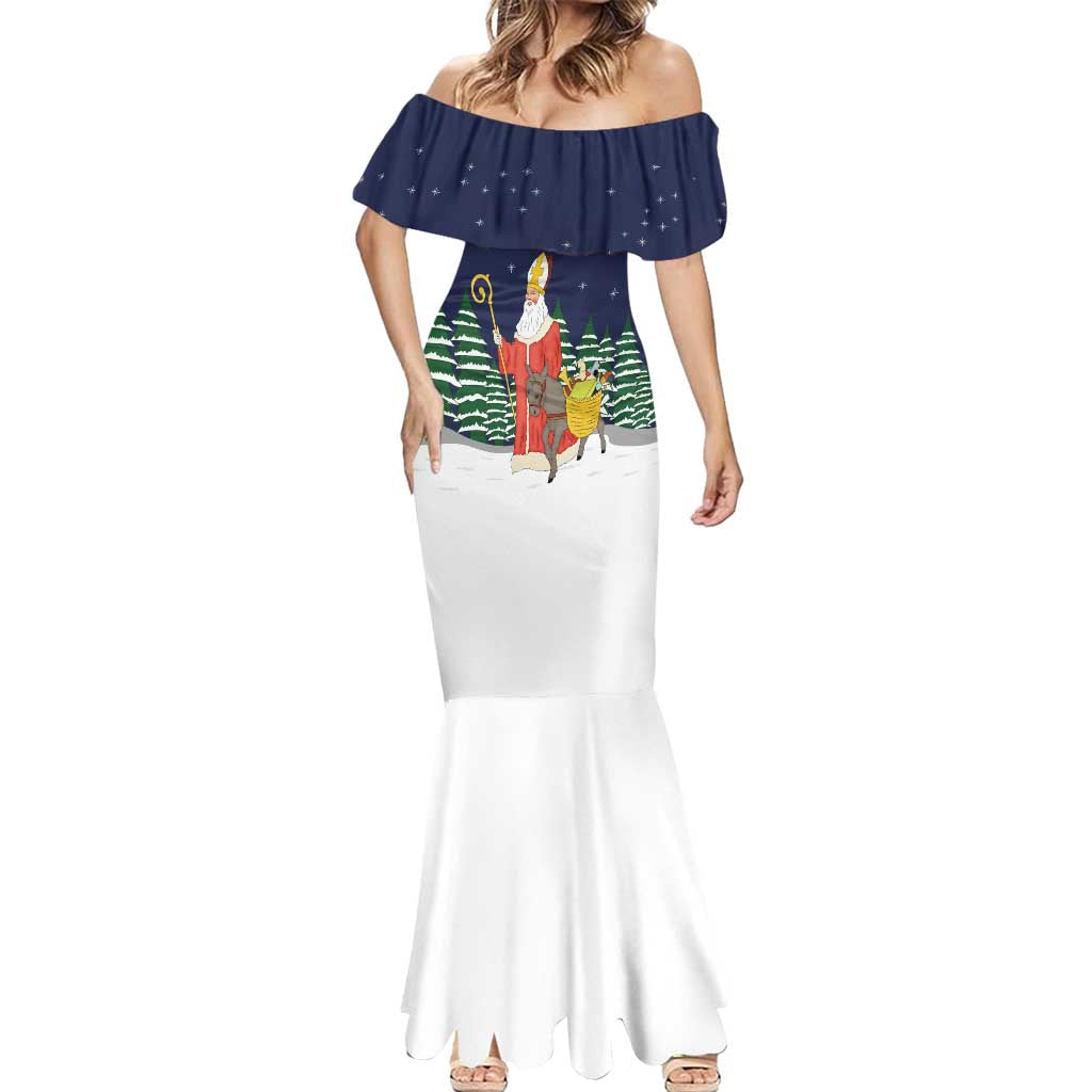 Saint Nicholas Christmas Mermaid Dress Xmas Holiday Patterns - Wonder Print Shop