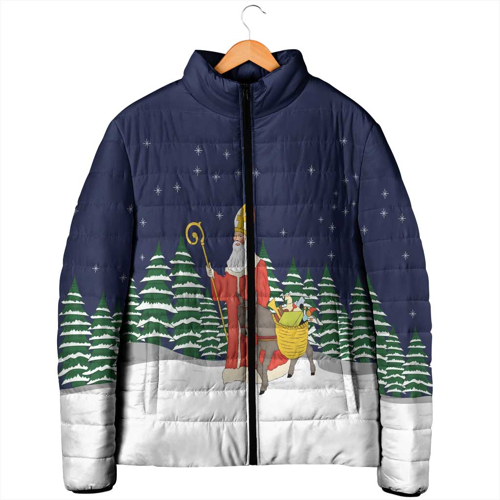 Saint Nicholas Christmas Padded Jacket Xmas Holiday Patterns - Wonder Print Shop