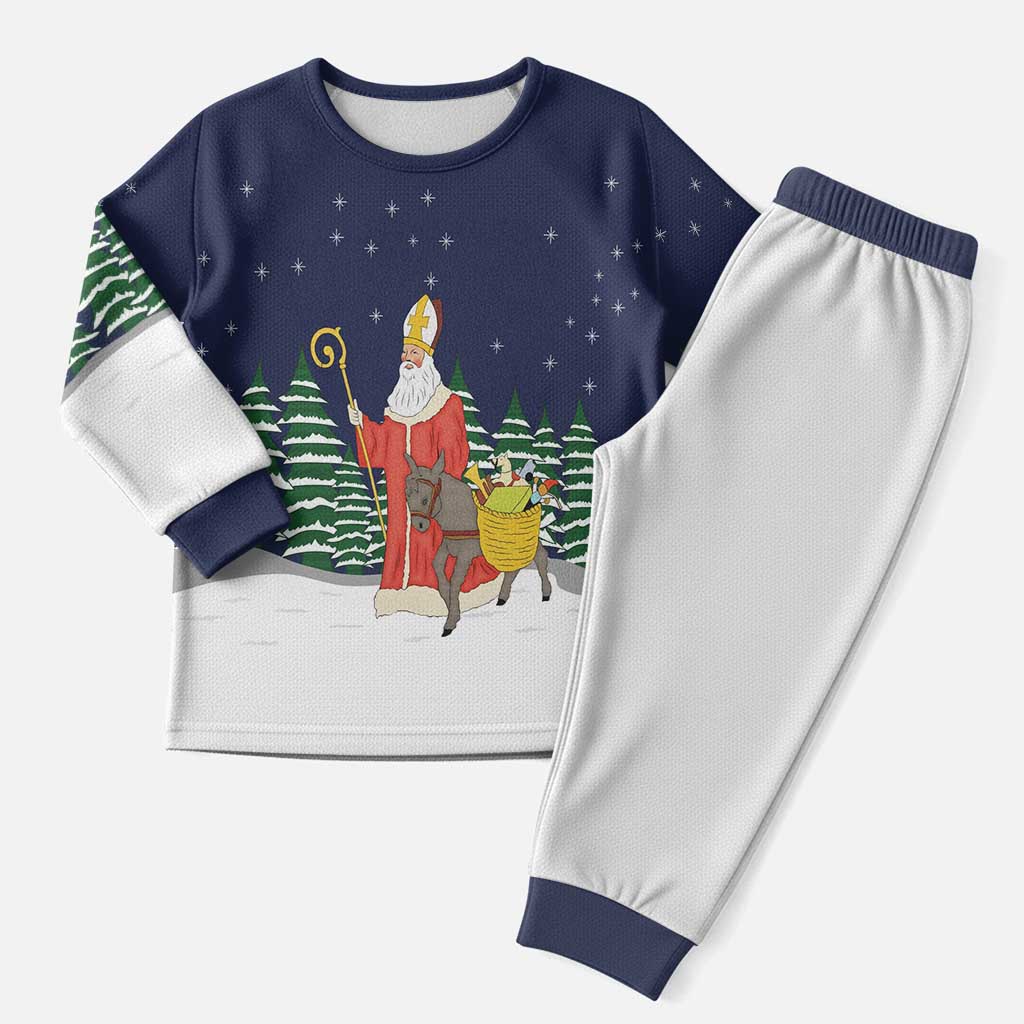 Saint Nicholas Christmas Pajama Set Xmas Holiday Patterns - Wonder Print Shop