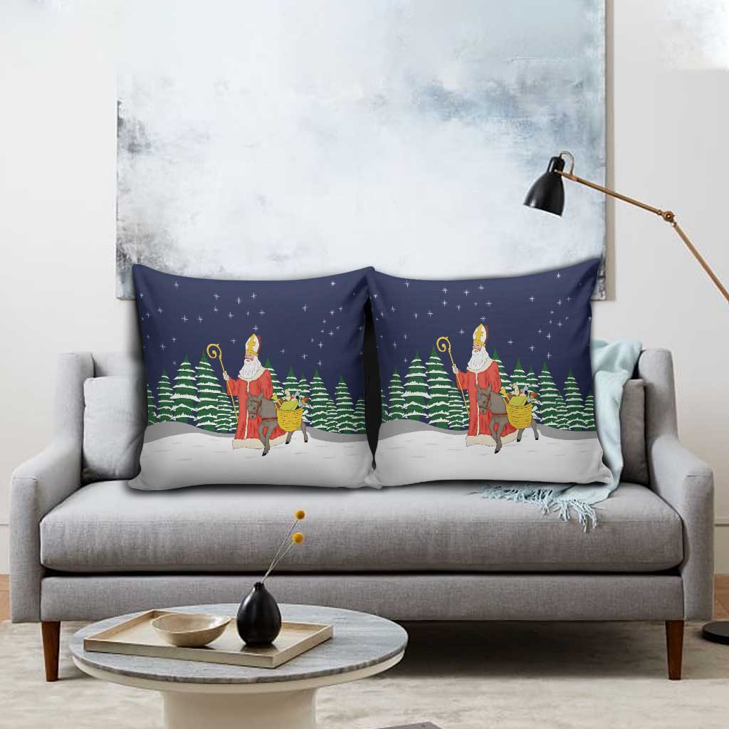 Saint Nicholas Christmas Pillow Cover Xmas Holiday Patterns - Wonder Print Shop