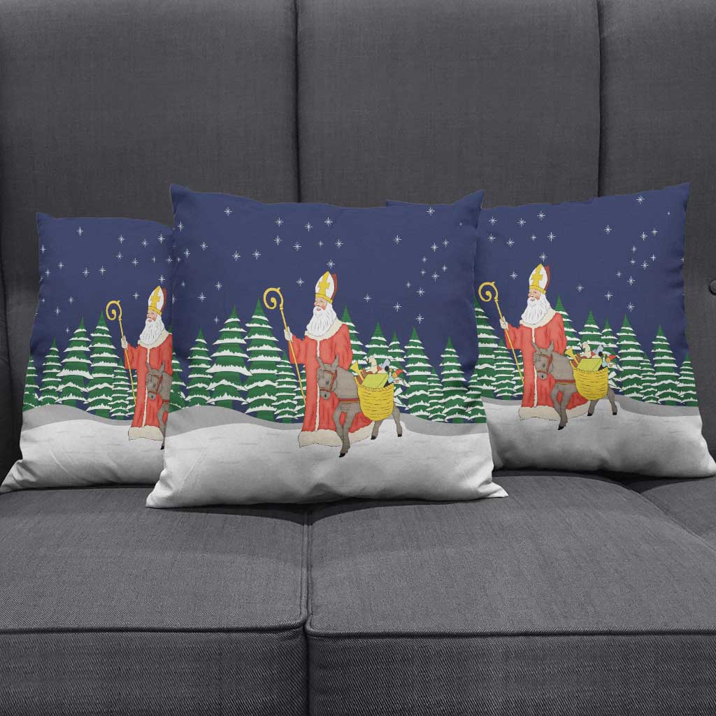 Saint Nicholas Christmas Pillow Cover Xmas Holiday Patterns - Wonder Print Shop