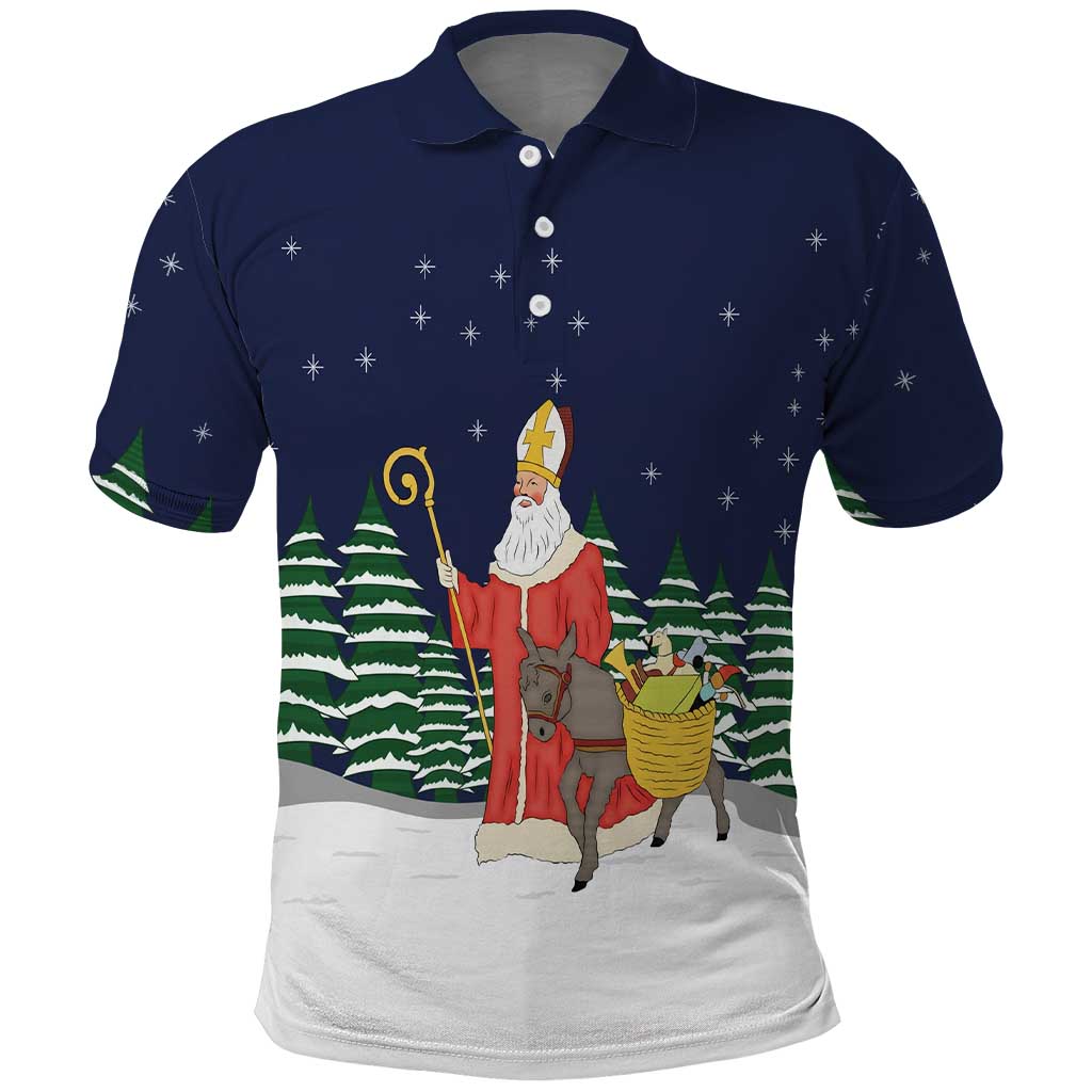 Saint Nicholas Christmas Polo Shirt Xmas Holiday Patterns - Wonder Print Shop
