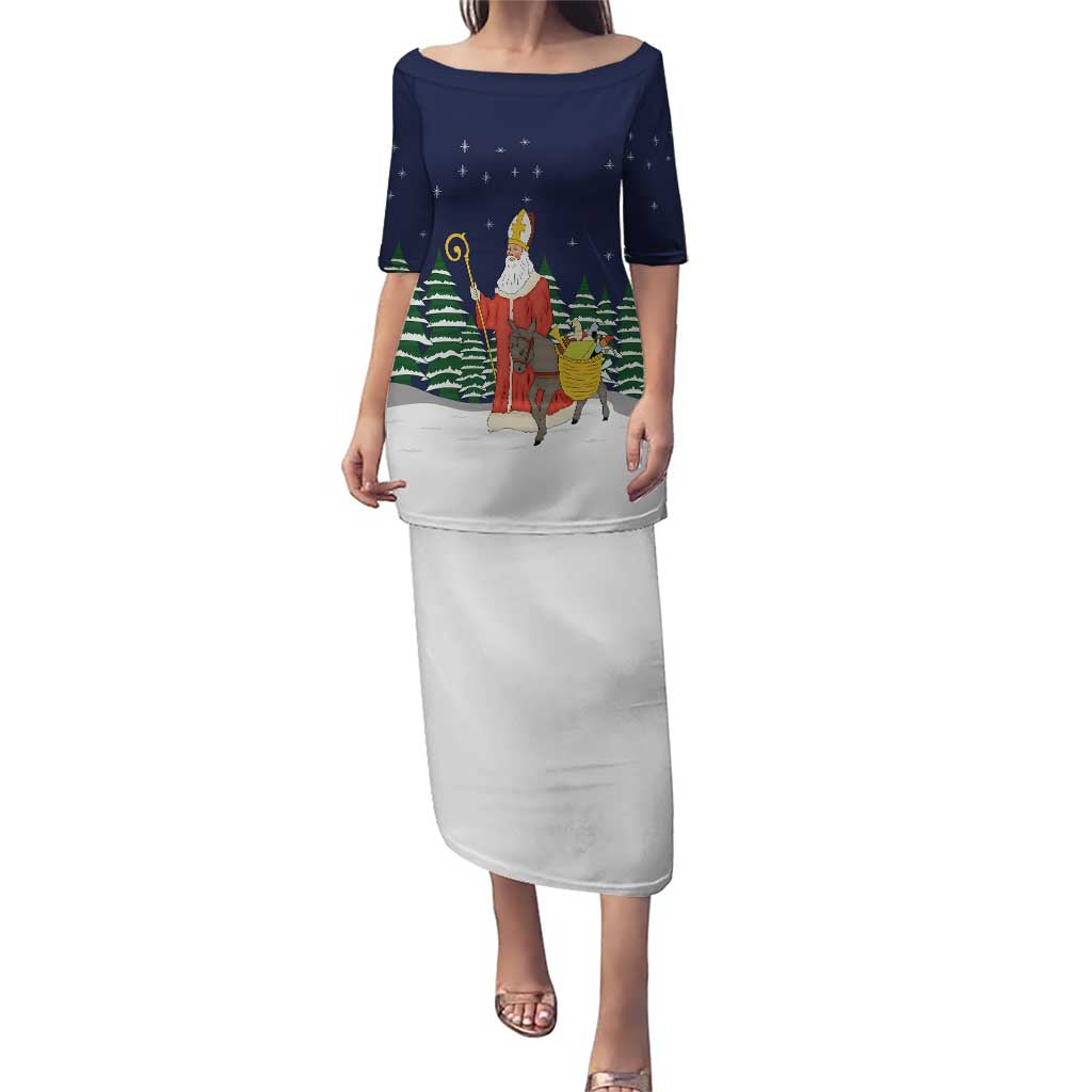 Saint Nicholas Christmas Puletasi Xmas Holiday Patterns - Wonder Print Shop