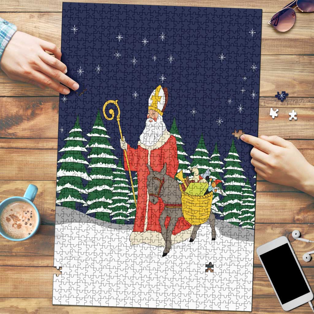 Saint Nicholas Christmas Puzzle Xmas Holiday Patterns - Wonder Print Shop