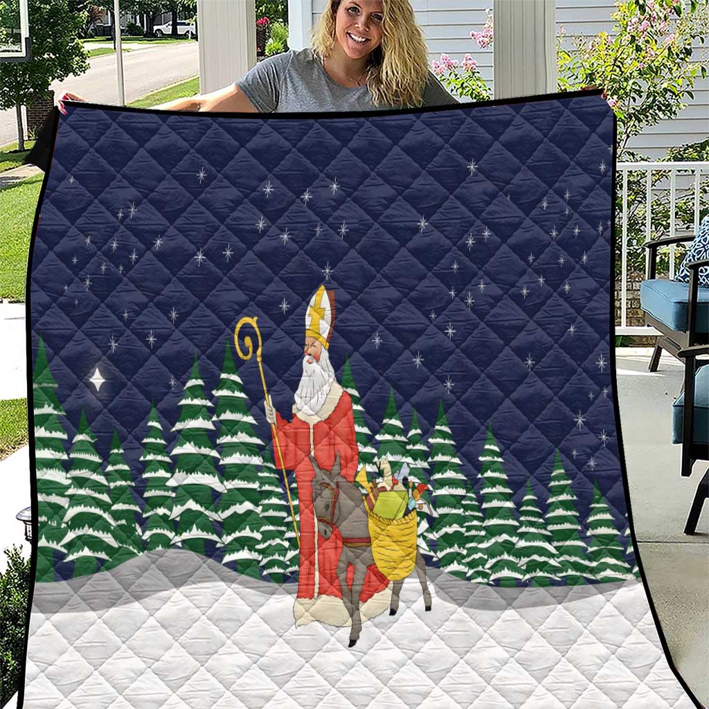 Saint Nicholas Christmas Quilt Xmas Holiday Patterns - Wonder Print Shop