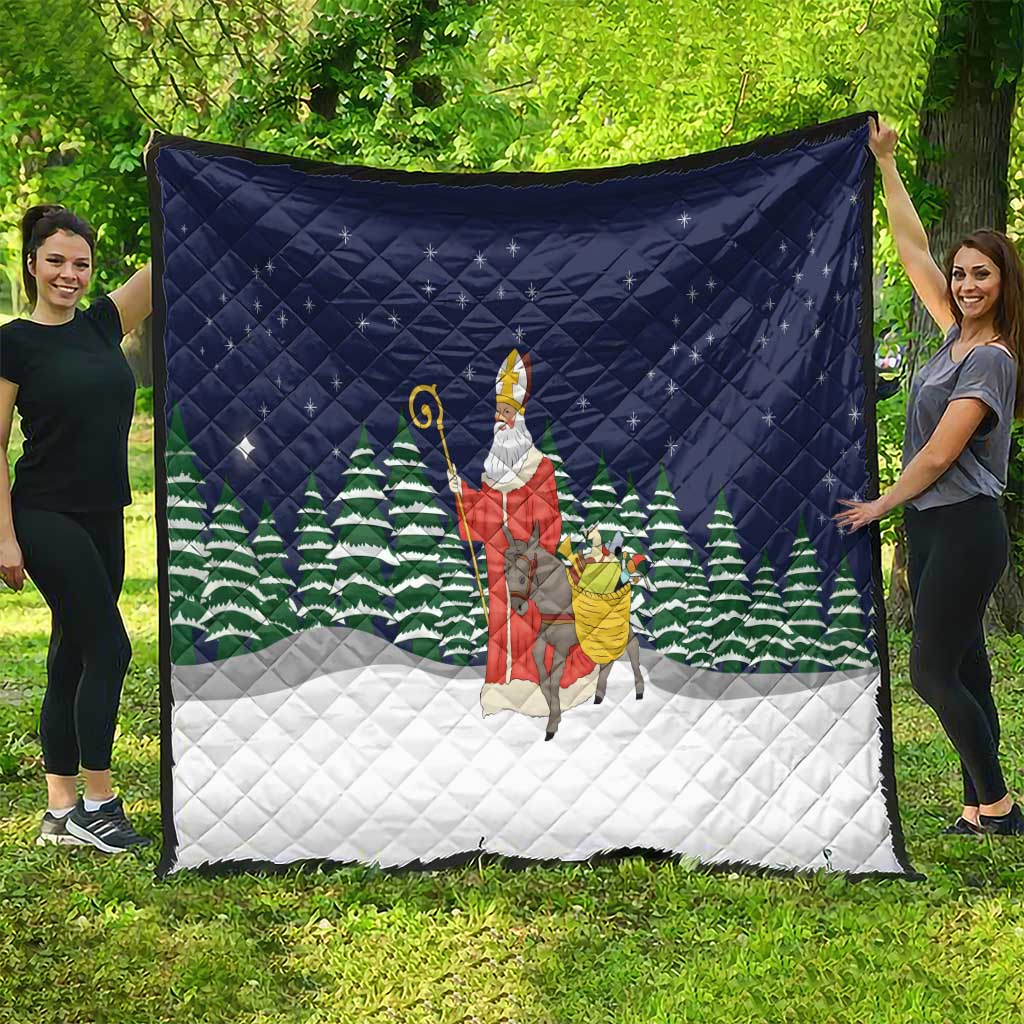 Saint Nicholas Christmas Quilt Xmas Holiday Patterns - Wonder Print Shop