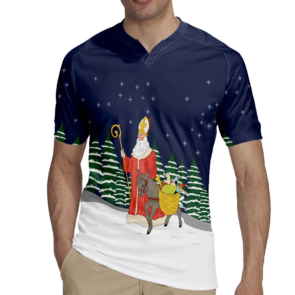 Saint Nicholas Christmas Rugby Jersey Xmas Holiday Patterns - Wonder Print Shop