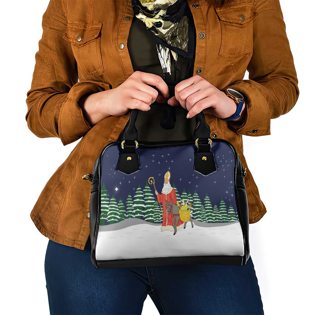 Saint Nicholas Christmas Shoulder Handbag Xmas Holiday Patterns - Wonder Print Shop