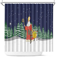 Saint Nicholas Christmas Shower Curtain Xmas Holiday Patterns - Wonder Print Shop