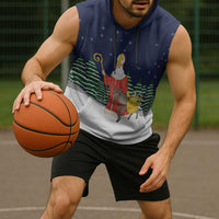 Saint Nicholas Christmas Sleeveless Hoodie Xmas Holiday Patterns - Wonder Print Shop