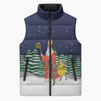 Saint Nicholas Christmas Sleeveless Puffer Jacket Xmas Holiday Patterns - Wonder Print Shop