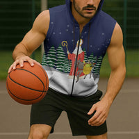 Saint Nicholas Christmas Sleeveless Zip Hoodie Xmas Holiday Patterns - Wonder Print Shop
