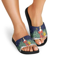 Saint Nicholas Christmas Slide Sandals Xmas Holiday Patterns - Wonder Print Shop
