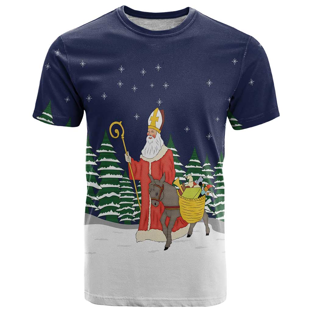 Saint Nicholas Christmas T Shirt Xmas Holiday Patterns - Wonder Print Shop