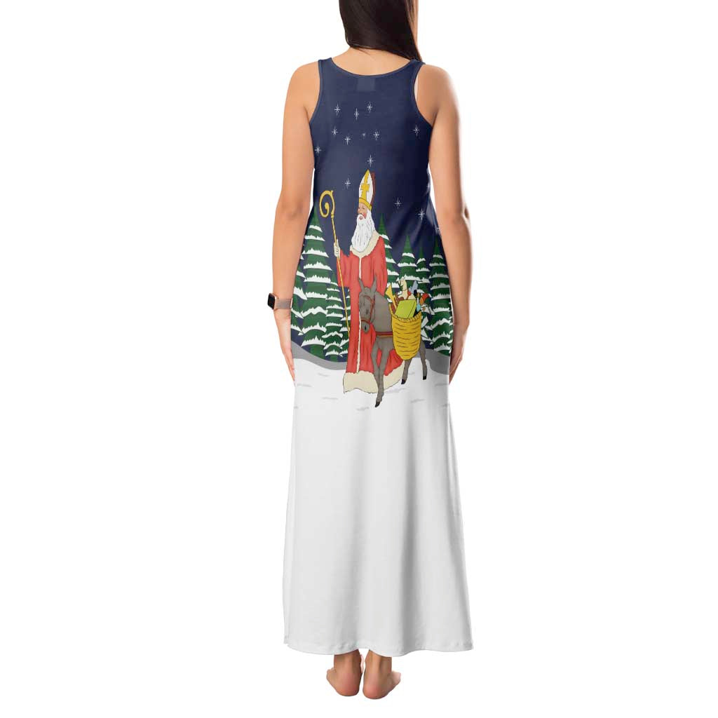 Saint Nicholas Christmas Tank Maxi Dress Xmas Holiday Patterns - Wonder Print Shop