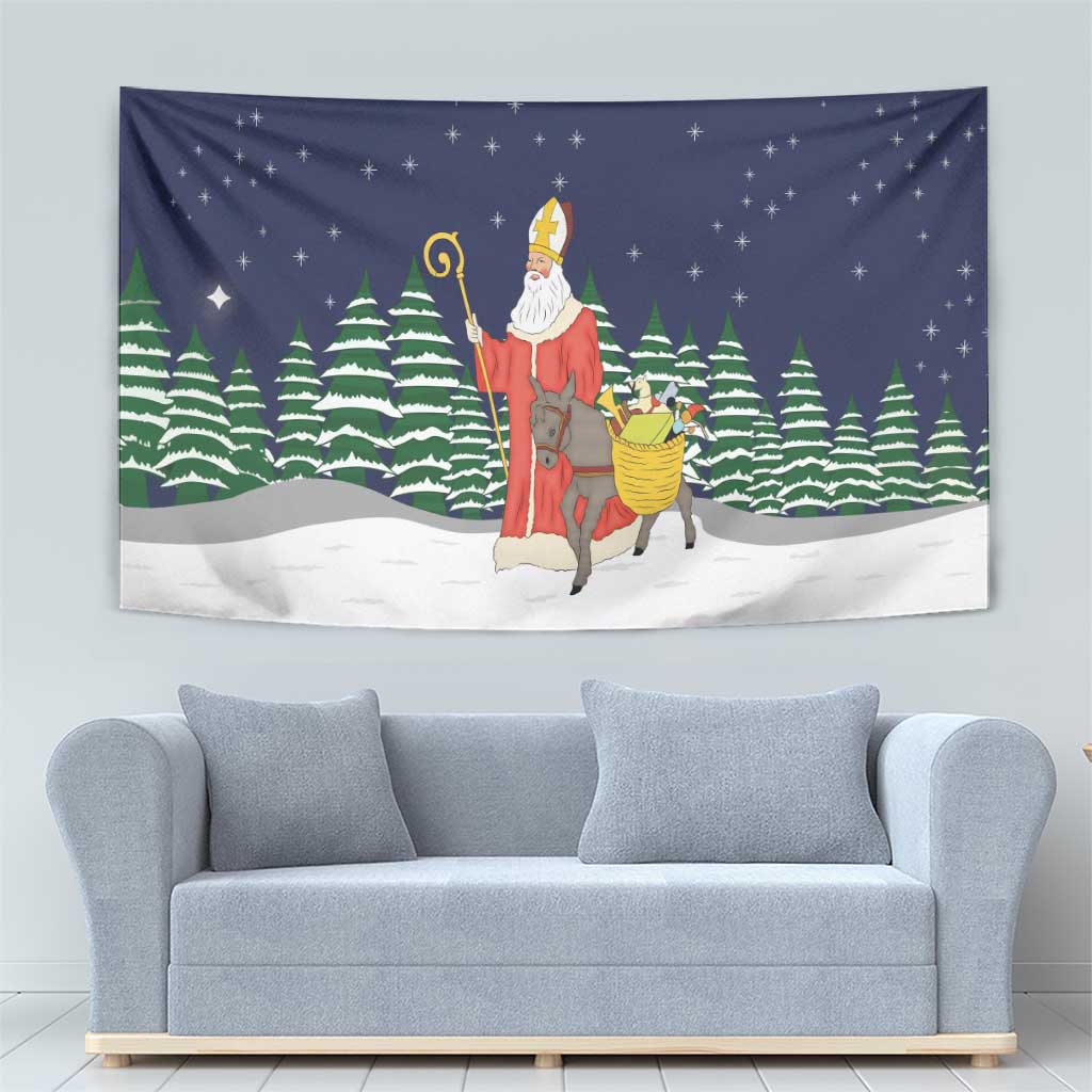 Saint Nicholas Christmas Tapestry Xmas Holiday Patterns - Wonder Print Shop