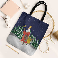 Saint Nicholas Christmas Tote Bag Xmas Holiday Patterns - Wonder Print Shop