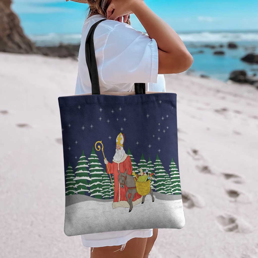 Saint Nicholas Christmas Tote Bag Xmas Holiday Patterns - Wonder Print Shop