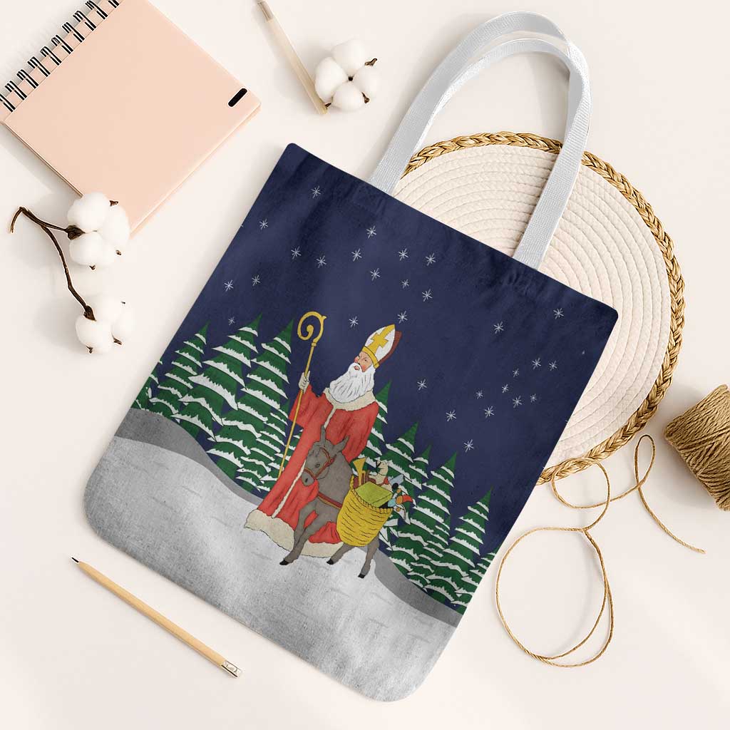 Saint Nicholas Christmas Tote Bag Xmas Holiday Patterns - Wonder Print Shop
