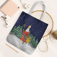 Saint Nicholas Christmas Tote Bag Xmas Holiday Patterns - Wonder Print Shop